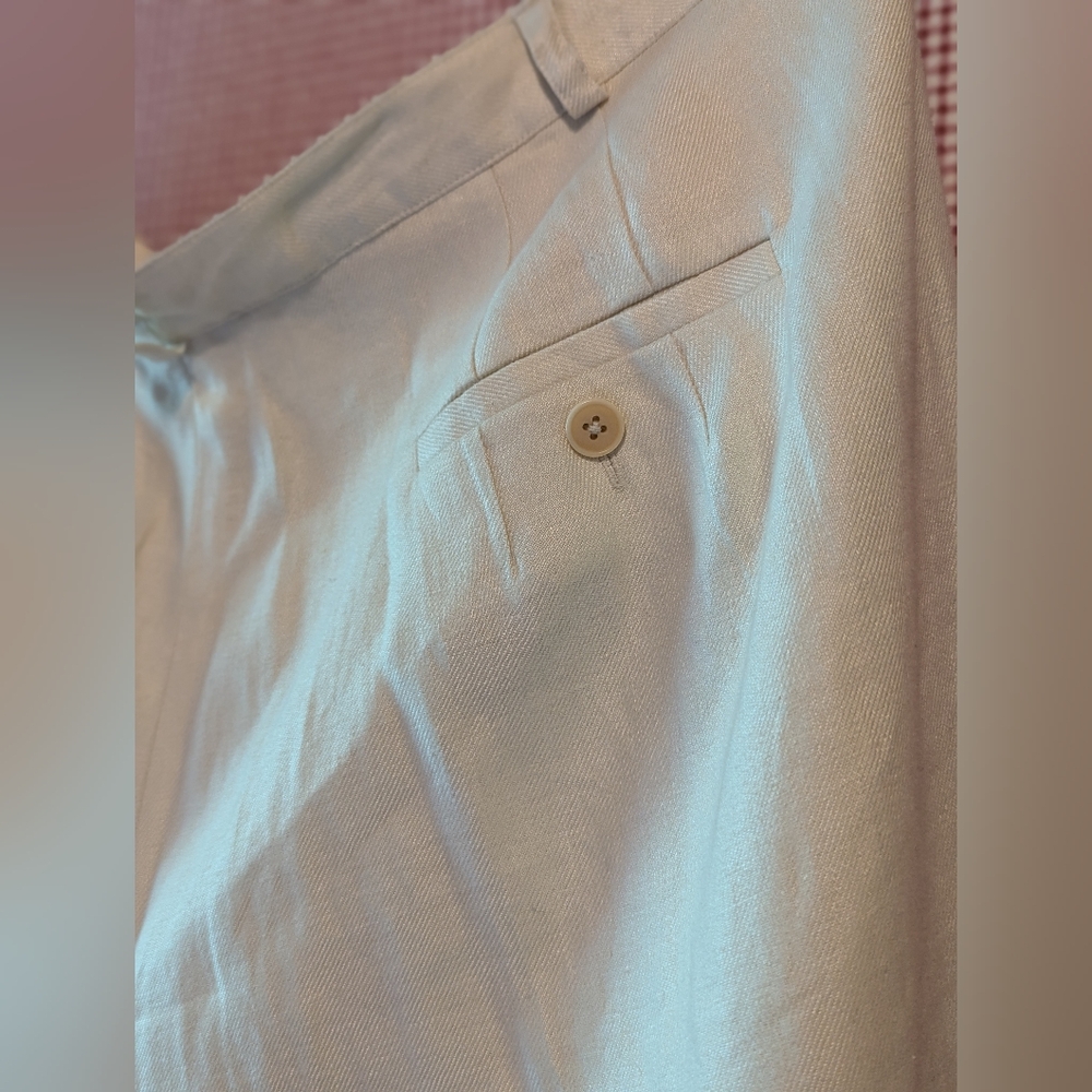 Lauren by Ralph Lauren linen lined cream pleater pants trousers slacks 2… - Picture 4 of 9